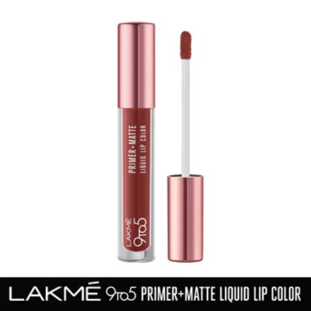 Lakme 9to5 Primer + Matte Liquid Lip Color - MB2 Intense Latte(4.2ml)