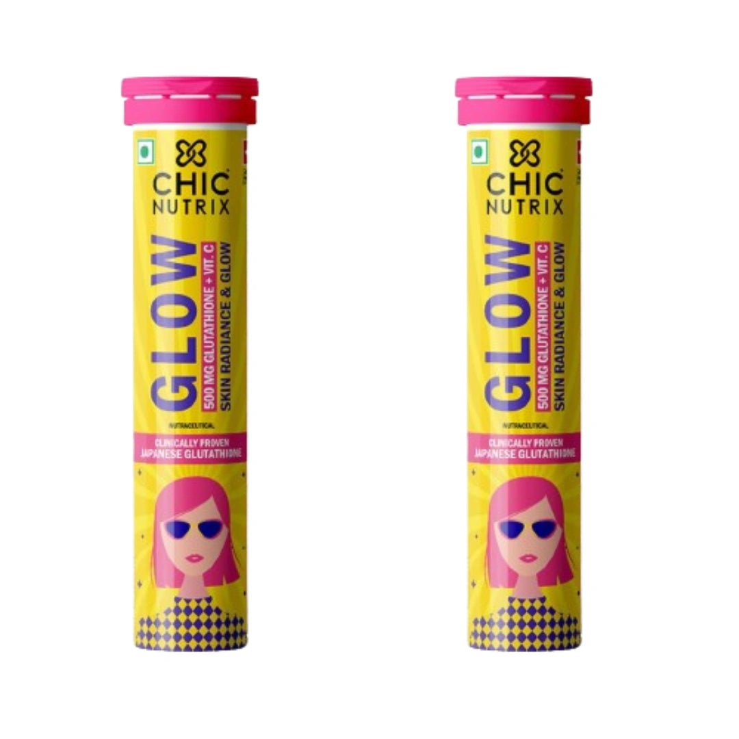 Chicnutrix Glow- 20 Effervescent Tablets| Japanese Glutathione & Vit. C (pack of 2)