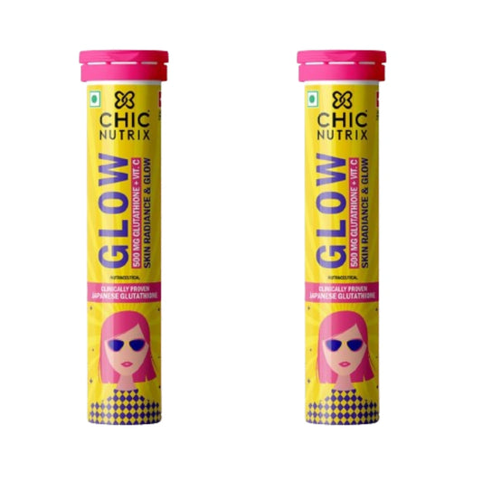 Chicnutrix Glow- 20 Effervescent Tablets| Japanese Glutathione & Vit. C (pack of 2)