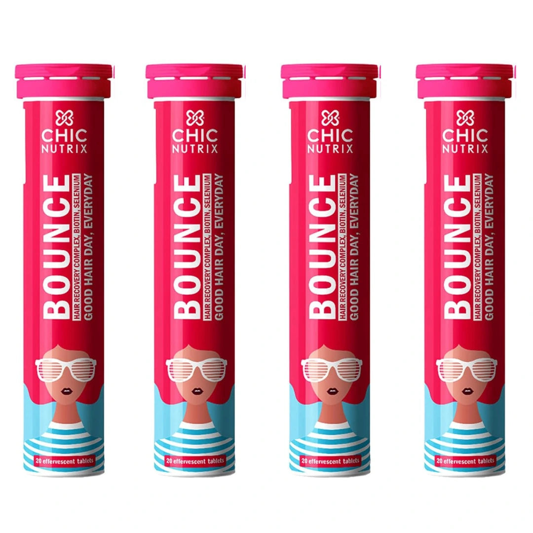 CHICNUTRIX Bounce|20 Raspberry Flavoured Effervescent Tablet 100 grams (pack of 4)