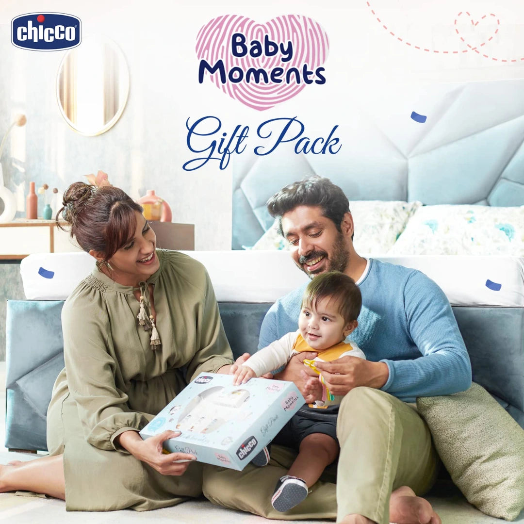 Chicco Baby Moments Delight Gift Pack Beige, Ideal Baby Gift Sets for Baby 0% Phenoxyethanol, 0m+ (8 Items)