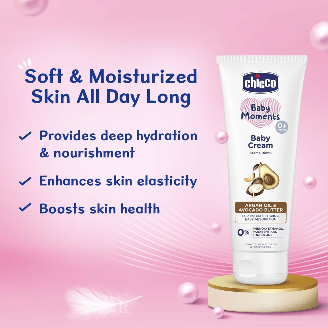 Chicco Baby Moments Baby Cream for Babies with Argan Oil & Avocado Butter, 50g (pack of 2) - Deals999