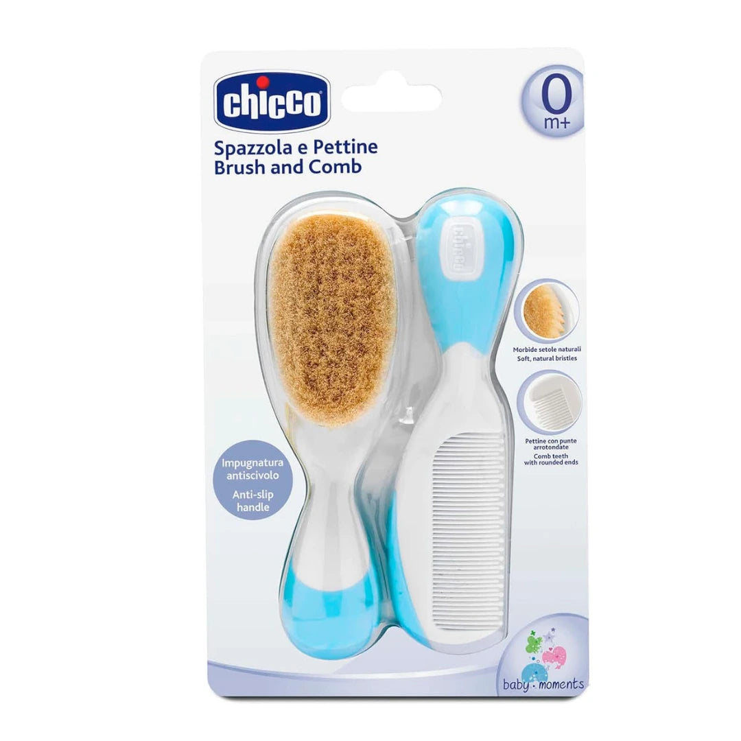 Chicco Brush And Comb- Light Blue, 2 Piece