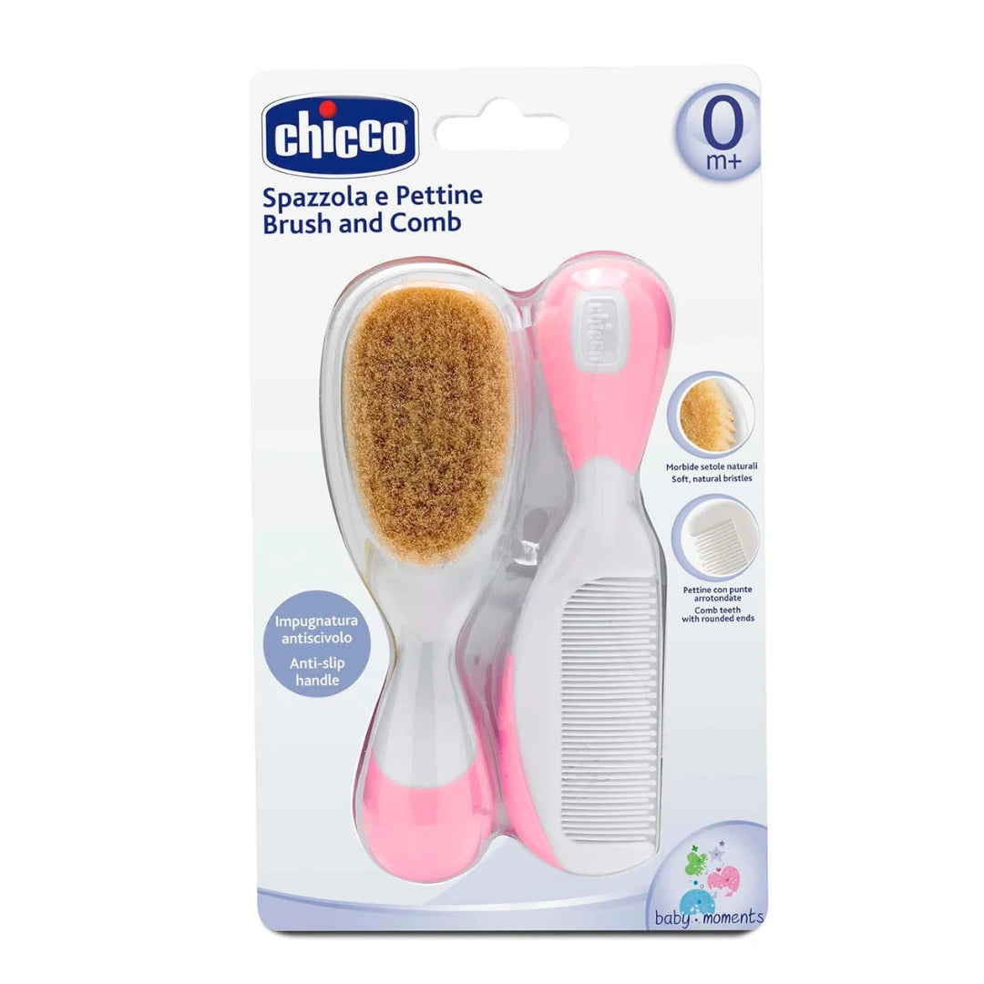Chicco Brush and Comb- Pink, 2 Piece
