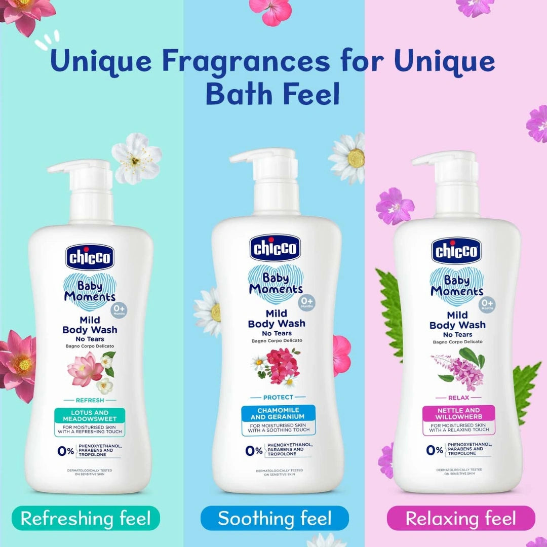 Chicco Baby Moments Mild Body Wash Relax, Mild formula for Baby’s Body & Face Wash (500ml)