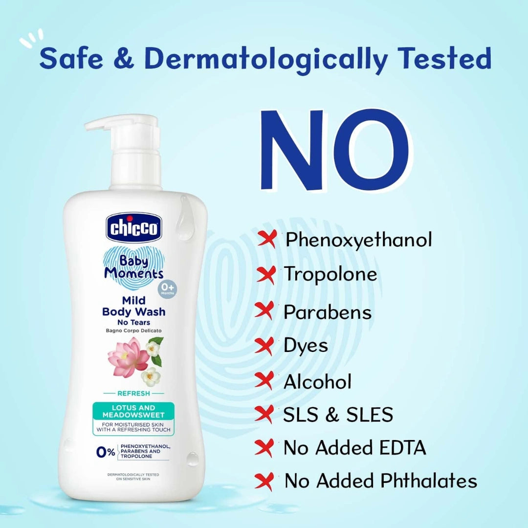 Chicco Baby Moments Mild Body Wash Refresh Mild Formula For Babys Body Wash (500Ml)