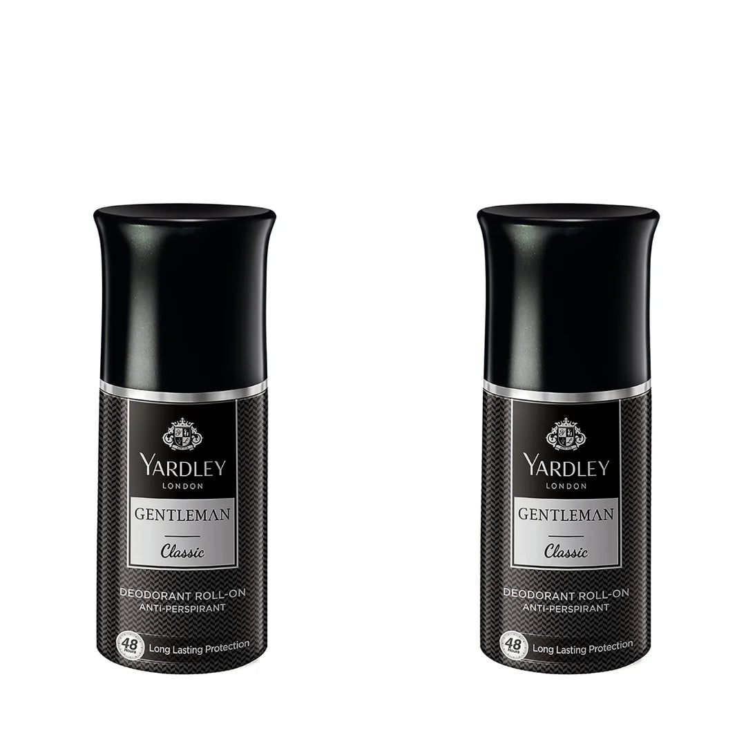 Yardley London Gentleman Classic Deodorant Roll-On| 48-Hours Long Lasting Scent (pack of 2)