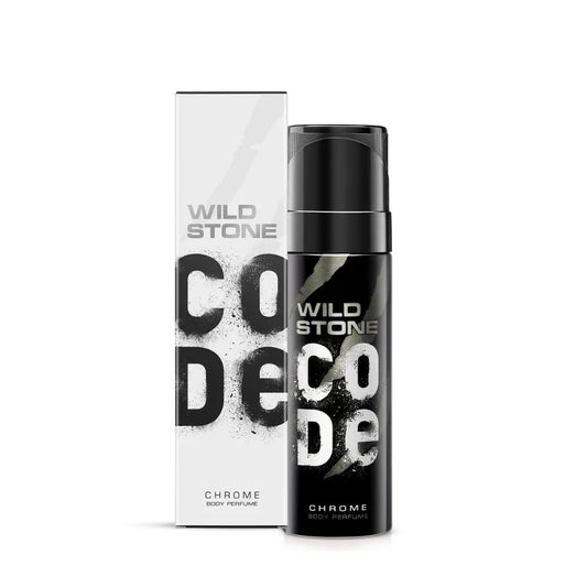 WILD STONE CODE Chrome Long Lasting No Gas Body Perfume Spray For Men, 120Ml