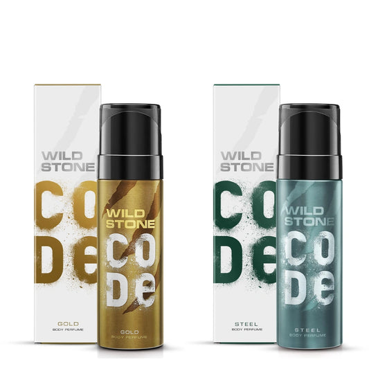 Wild stone code steel and gold body perfume for men (120 ml)
