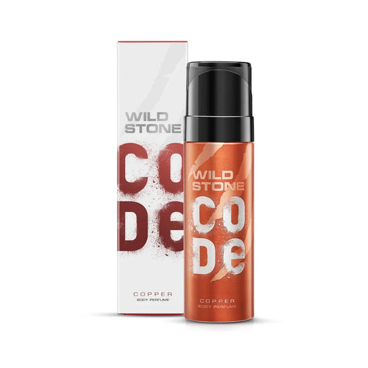 WILD STONE CODE Copper Long Lasting No Gas Body Perfume Spray for Men, 120Ml