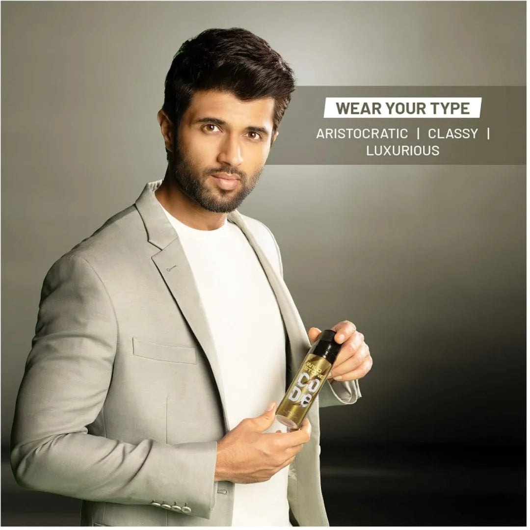 WILD STONE CODE Gold Fresh Scented Body Perfume For Men, 120Ml |No Gas Deodorant|