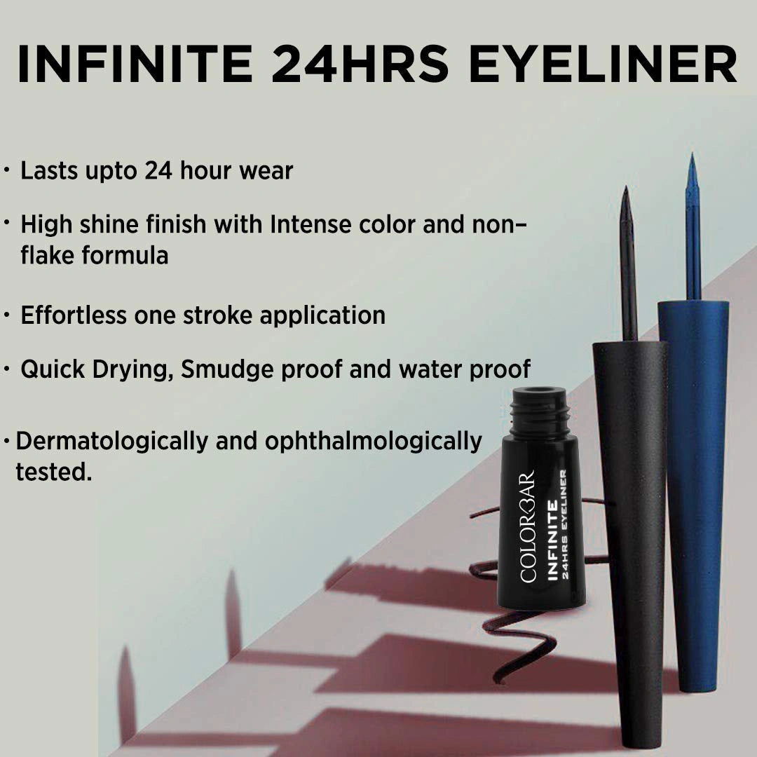 Colorbar Infinite 24 Hours Eyeliner, Blue 003, 2.5ml | Non-transfer| Sweat proof formula | Lasts upto 24 hours