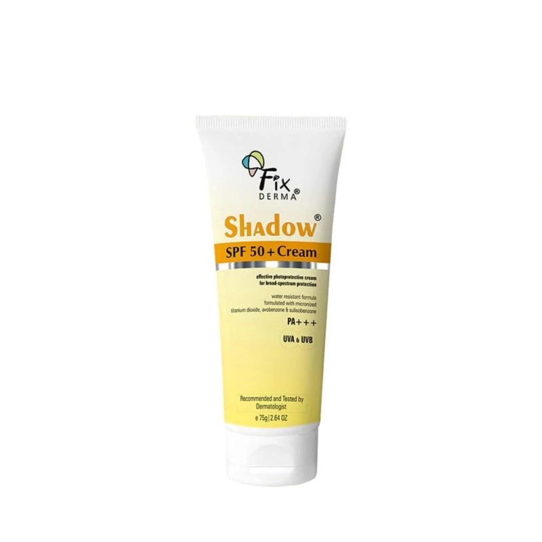Fixderma Shadow Sunscreen SPF 50+ Cream PA+++ Dry Skin For Body & Face Broad Spectrum Sunscreen For UVA & UVB Protection Non Greasy & Water Resistant-75gm