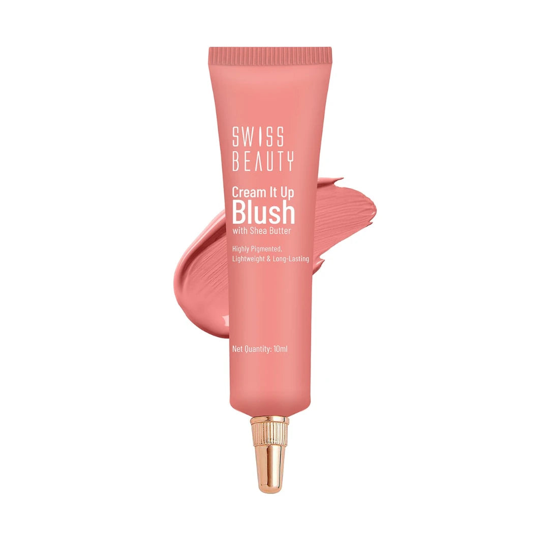 Swiss Beauty Cream It Up Blush | Highly pigmented | Super-blendable | Long-lasting | Enriched with Shea Butter | Multipurpose | Shade-01 Rosy Cheeks, 10m