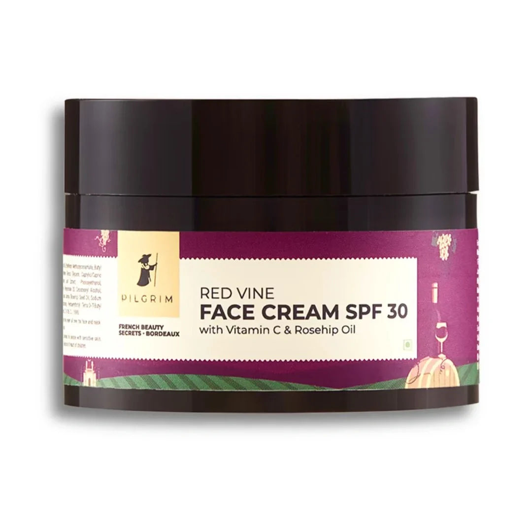 Pilgrim Red Vine Face Cream SPF 30 with Vitamin C & Rosehip Oil (50g)