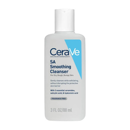 CeraVe SA Smoothing Cleanser For Dry, Rough, Bumpy and Acne-Prone Skin, contains Salicylic Acid with no harsh microbeads, Dermatologist Recommended Face wash, 88ml
