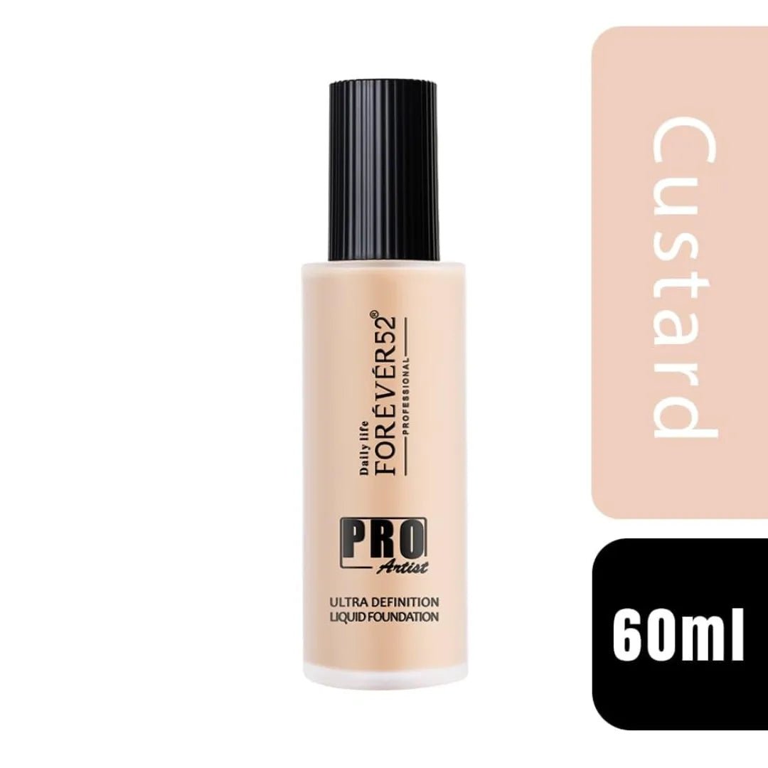 Daily Life Forever52 Pro Artist Ultra Definition Liquid Foundation - 60Ml(Custard - 02, Fair Skin Tone) Matte & Poreless Long - Lasting Full Coverage Foundation For Women - Deals999