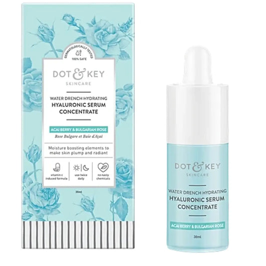 Dot & Key Hydrating Hyaluronic Acid Serum With Vitamin C + E | For Plump, Glowing Skin | Face Serum for Dry Skin, Oily & Normal Skin | With Ceramide & Acai Berry | 30ml