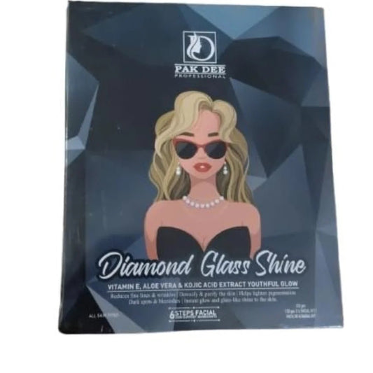 DIAMOND GLASS SHINE FACIAL KIT Radiant Diamond Cellular Radiance Facial Kit | With Diamon Dust & Cinnamon | For All Skin Types - Deals999