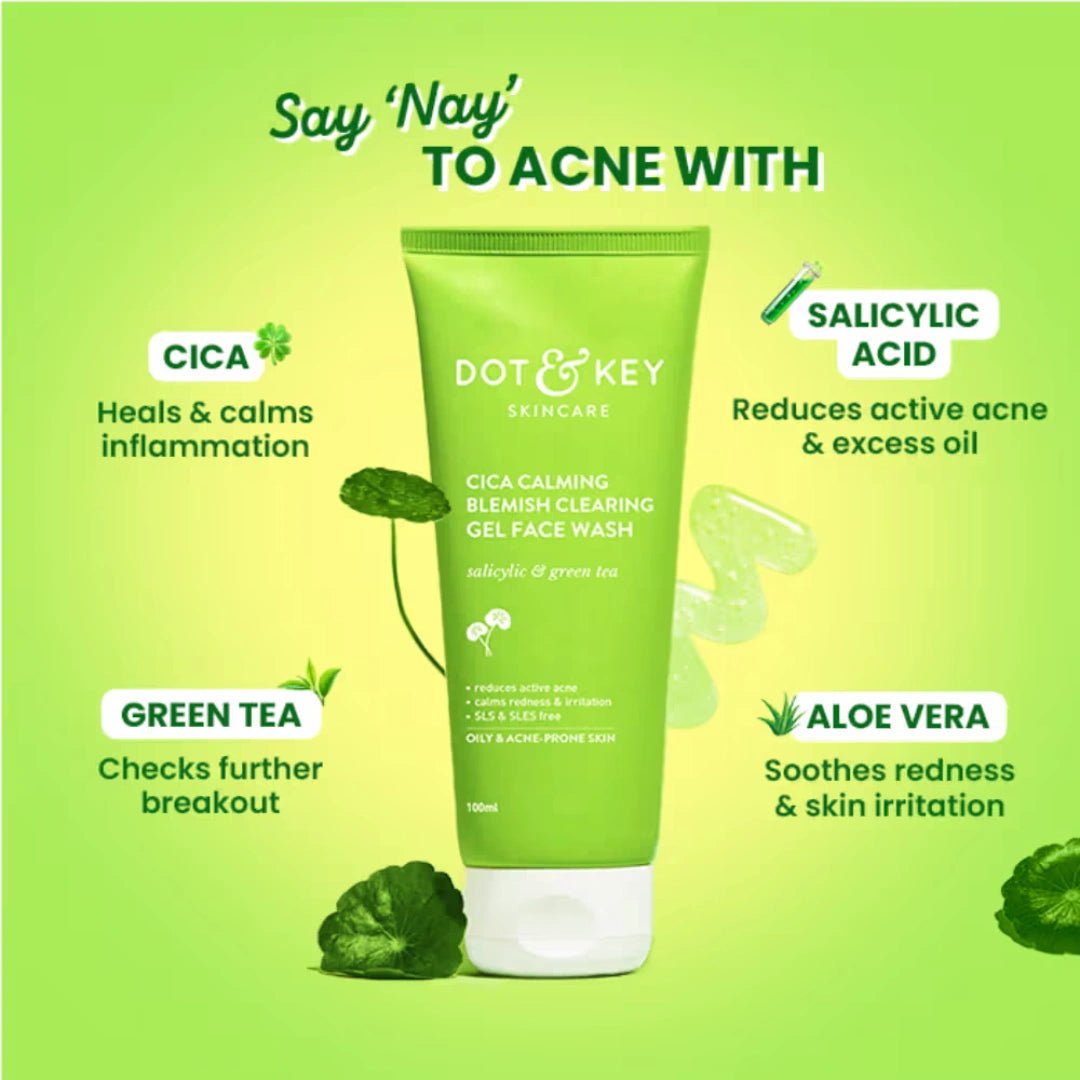 Dot & Key 2% Salicylic Cica Anti - Acne Face Wash (Pack Of 2) With Green Tea - Oil Control Pore Cleanser - Deals999