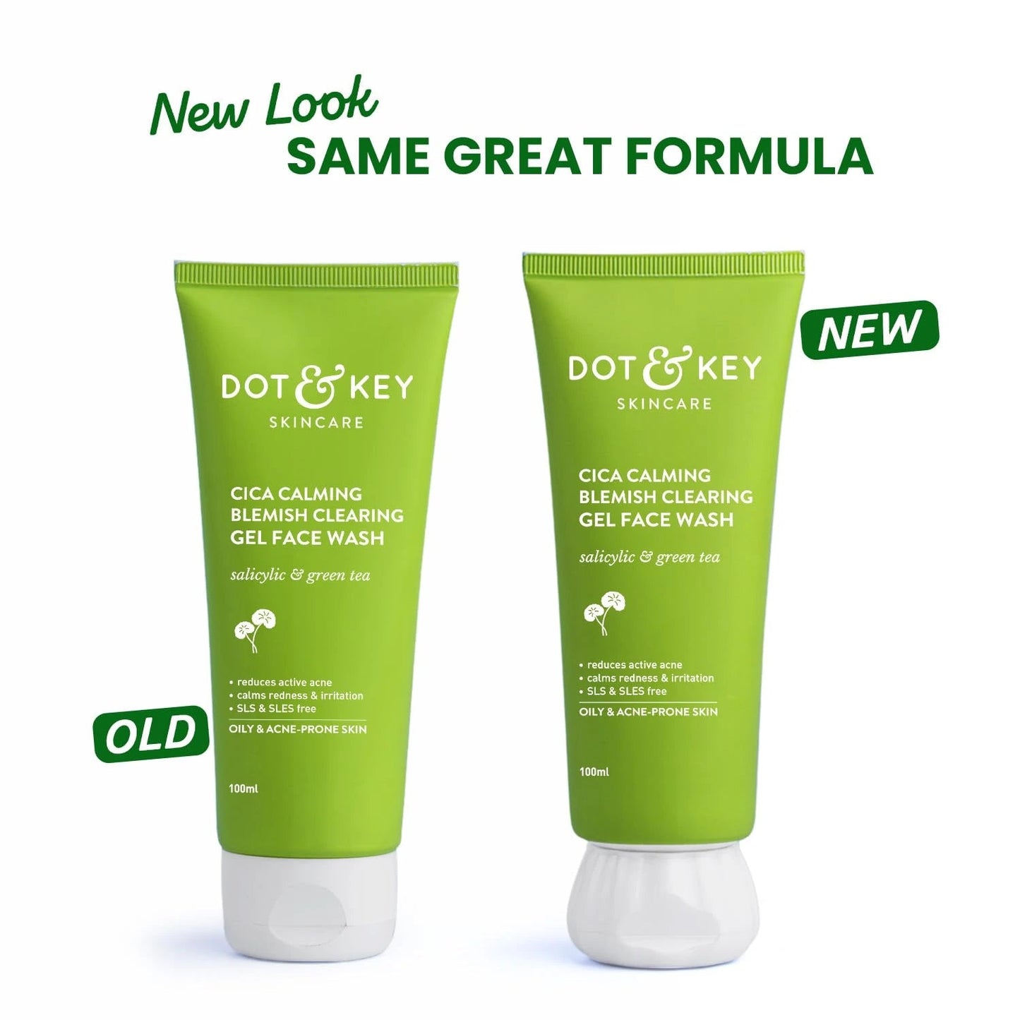 Dot & Key CICA Face Wash for Acne Prone Skin, 2% Salicylic Acid with Green Tea | For Oily & Sensitive Skin | Sulphate Free for Men & Women | Oil Control Face Wash with Zinc | 100ml - Deals999