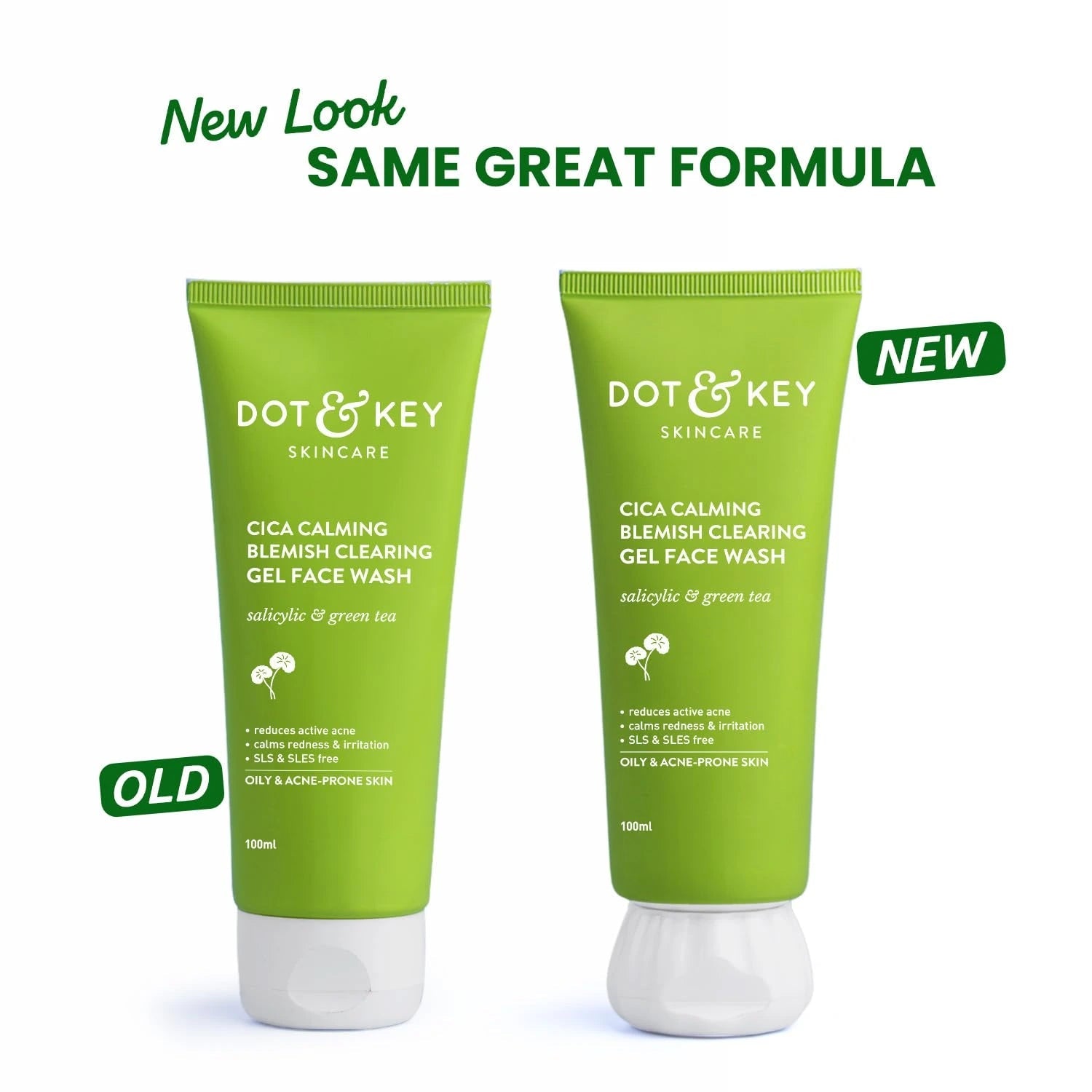 Dot & Key CICA Face Wash for Acne Prone Skin, 2% Salicylic Acid with Green Tea | For Oily & Sensitive Skin | Sulphate Free for Men & Women | Oil Control Face Wash with Zinc | 100ml - Deals999