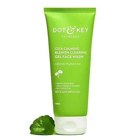 Dot & Key CICA Face Wash for Acne Prone Skin, 2% Salicylic Acid with Green Tea | For Oily & Sensitive Skin | Sulphate Free for Men & Women | Oil Control Face Wash with Zinc | 100ml - Deals999
