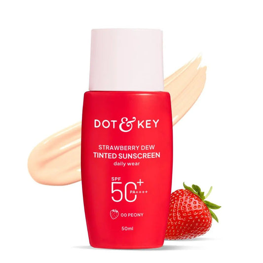 Dot & Key Strawberry Dew Tinted Sunscreen In - Vivo Tested SPF 50+ PA++++ With New - Age UV Filters, Brightens & Protects Skin, Ultra - light, Blends Easily, With Niacinamide, Natural Finish, Non - Sticky 50ml - Deals999