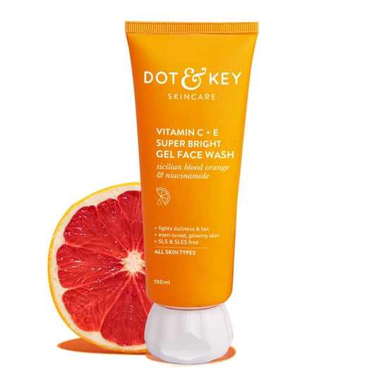 DOT & KEY Vitamin C + E Super Bright Gel Face Wash For Glowing And Brightening Skin | All Skin Types|With Triple Vitamin C| Face Wash For Women & Men|100 Ml - Deals999