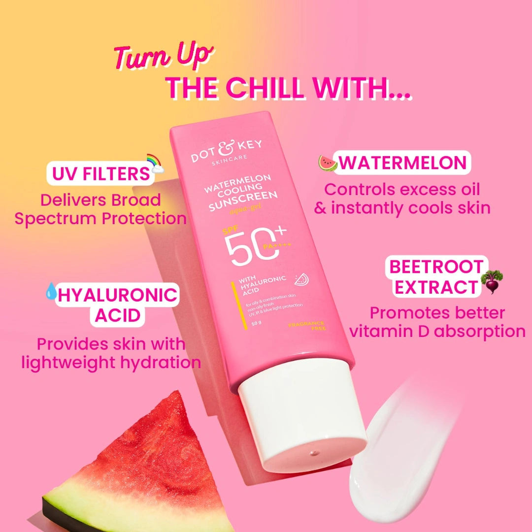 Dot & Key Watermelon Cooling Sunscreen SPF 50+ PA++++ | With Hyaluronic Acid 50g