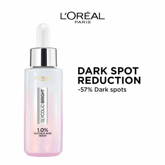 L'Oreal Paris Glycolic Bright Serum With 1% Glycolic Acid & Niacinamide, Reduces Dark Spots (30ml)