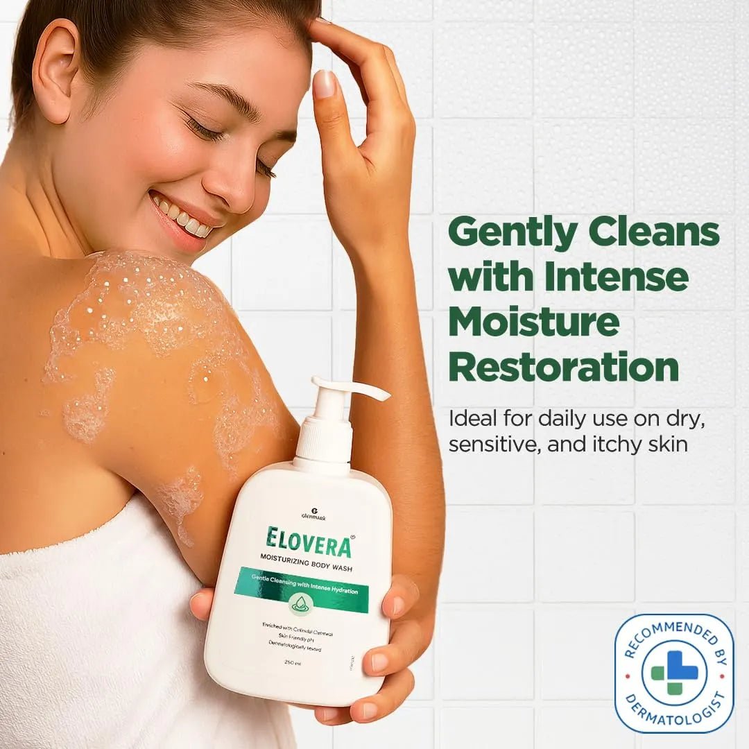 Elovera Body Wash Glenmark 250Ml, Enriched With Aloe Vera & Vitamin E, Intense Moisturising Formula I Hydrates And Makes The Skin Soft And Healthy I Lightens Skin Blemishes I Non - Greasy - Deals999