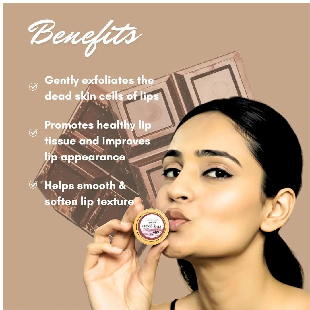 Enchanting Showstopper Choco - Smile Lip Scrub with Real Cocoa for Dry & Chapped Lips | Natural Exfoliating & Nourishing Lip Scrub for Soft, Smooth... - Deals999