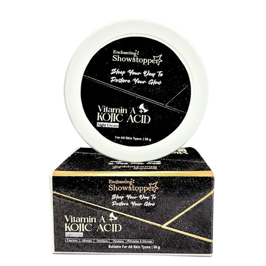 Enchanting Showstopper Vitamin A & Kojic Acid Night Cream with Retinol, Bakuchiol & Squalane | Dark Spot Reduction, Skin Brightening &... - Deals999