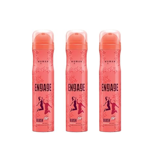 Engage Women's Blush Deodorant Spray (165ml) - Pack of 3