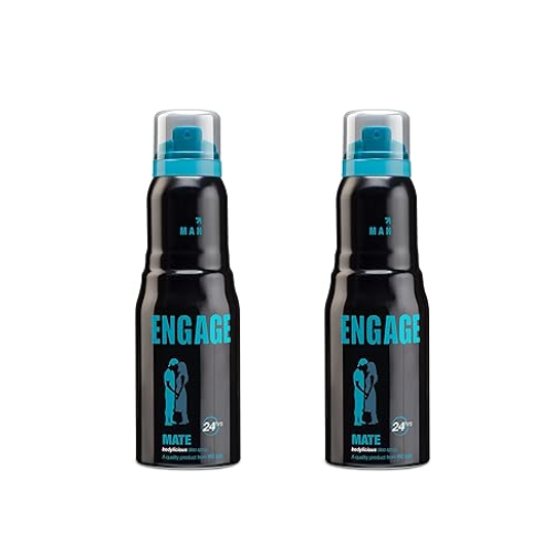 Engage Mate Deodorant For Men, Citrus and Fresh, Skin Friendly, 165 ml each (Pack of 2)