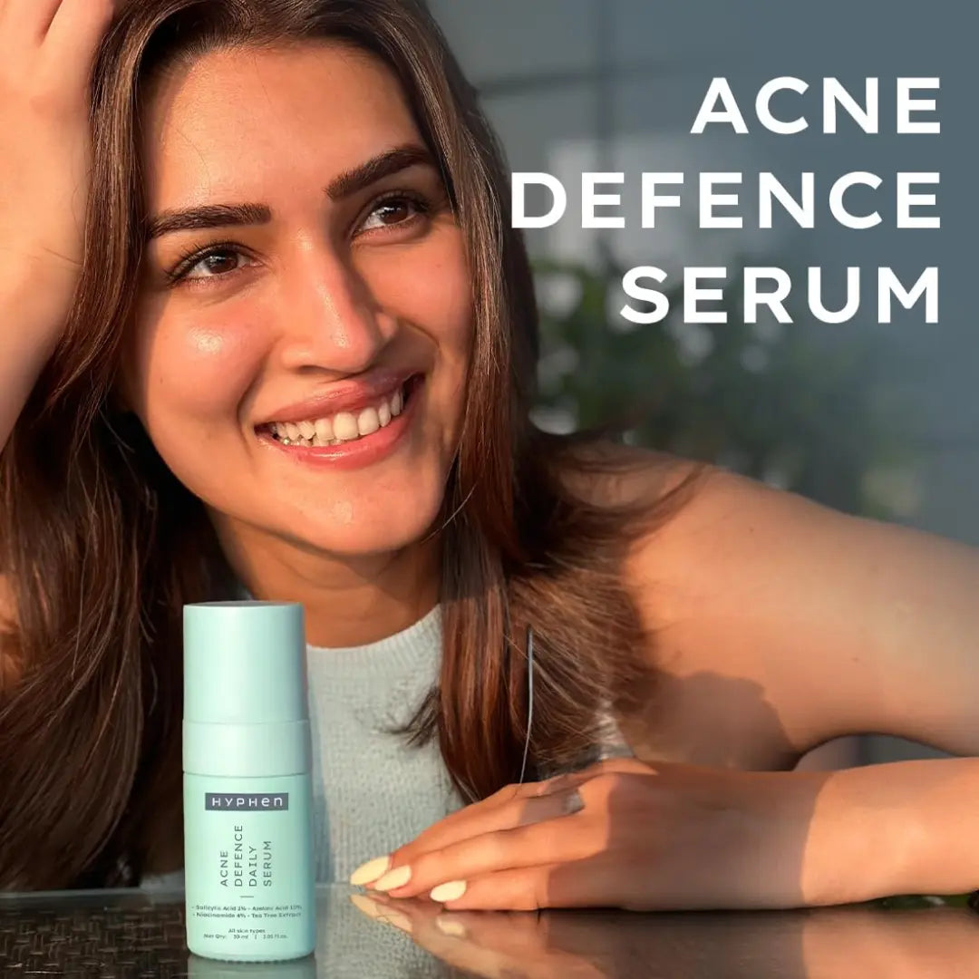 Hyphen Acne Defence Daily Serum For Acne Prone Skin with Salicylic acid 2%, Azelaic Acid 10%, Niacinamide 4% | Treats Active Acne, Controls Oil | AntiAcne Serum for Men & Women- 30 ml
