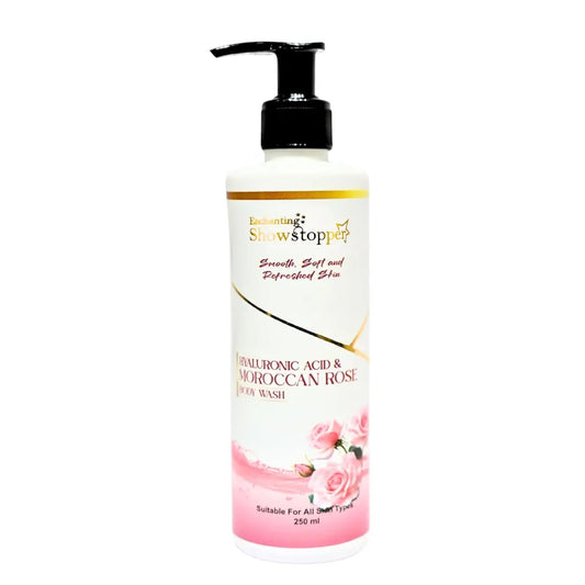 Enchanting Showstopper Hyaluronic Acid Body Wash with Moroccan Rose & Honey, Intense Moisturizing & Hydrating Cleanser for Soft, Smooth Skin, Gentle.