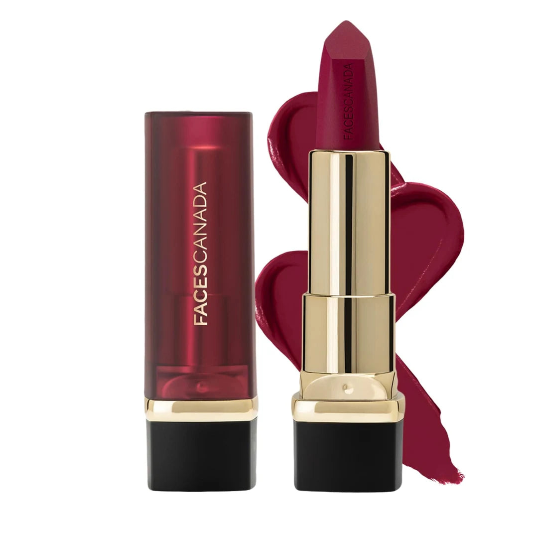 FACESCANADA Comfy Matte Creme Lipstick , 4.2G | Long Stay | Creamy Matte Finish | Intense Color | Super Hydrating & Nourishing | Single Stroke Smooth Application