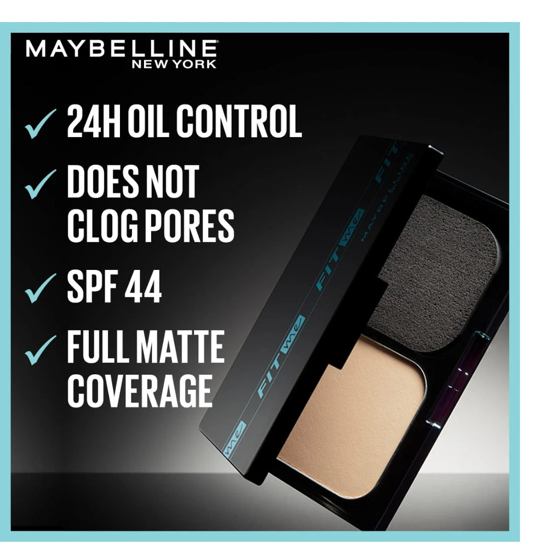Maybelline New York Ultimate Powder Foundation, Full Matte Coverage, SPF44, 24H Oil Control, Fit Me,Shade 230, 9g