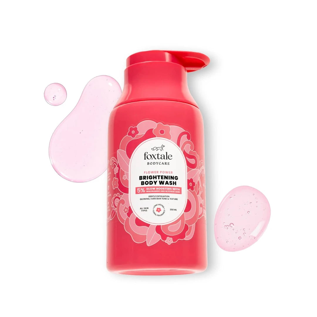 Foxtale De-Tan Brightening Body Wash | Glycolic Acid & Niacinamide for Glowing Skin | Removes Tan & Evens Skin | 6+ hrs odour control | SLS-Free | Body Wash for Women & Men | All Skin Type | 250 m