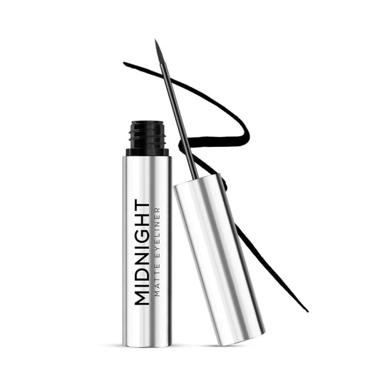 RENEE Midnight Matte Eyeliner Gel, Darkest Black, Long Lasting, Smudge-Proof & Waterproof Formula, One-Swipe-Application with Intense Pigment, Enriched with Vitamin E, Chamomile & Aloe Vera, 2.5ml