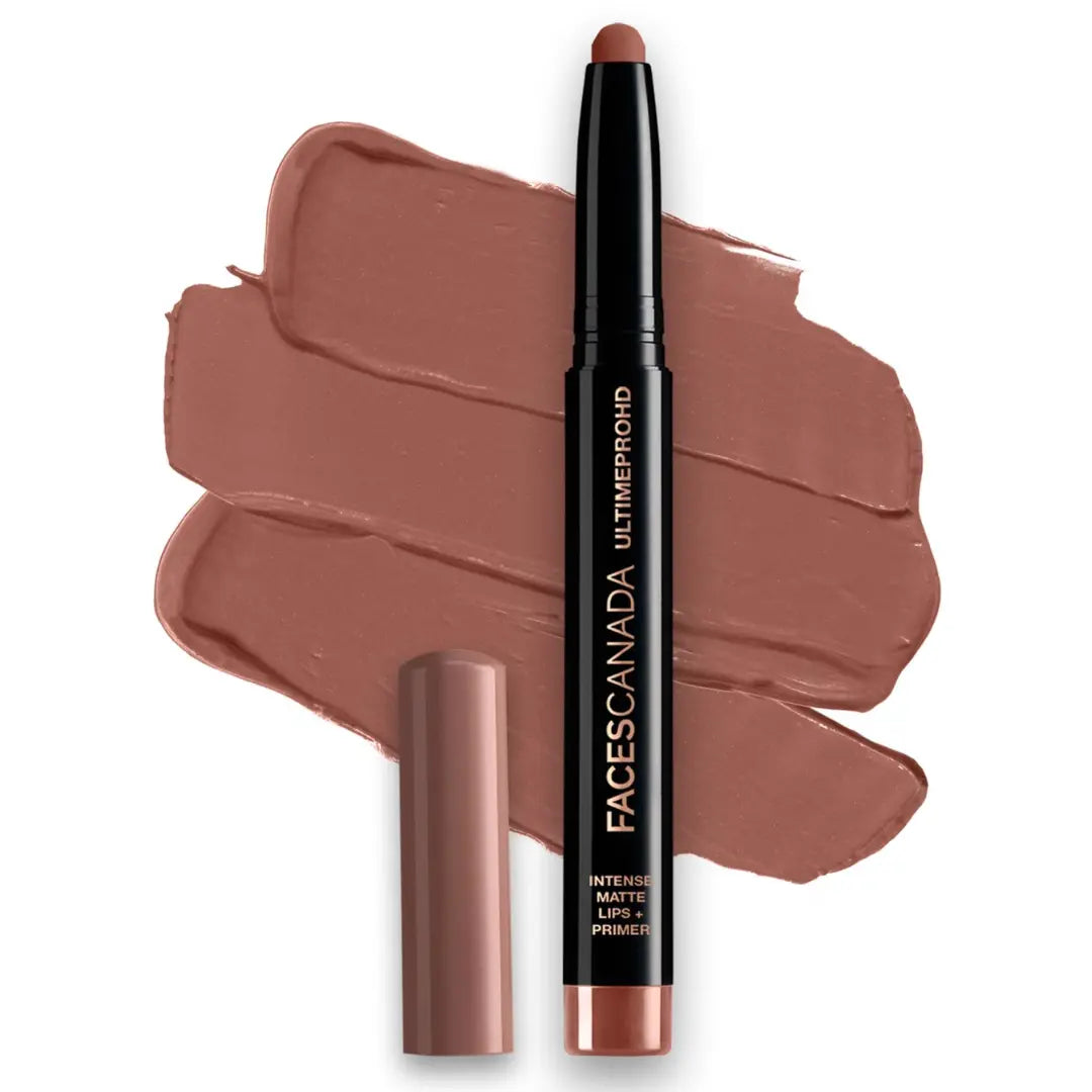 FACES CANADA Ultime Pro HD Intense Matte Lipstick + Prime | 9HR Long Stay | Flawless HD Matte Finish | Intense Color | Lightweight | Smooth Glide | Primer Infused