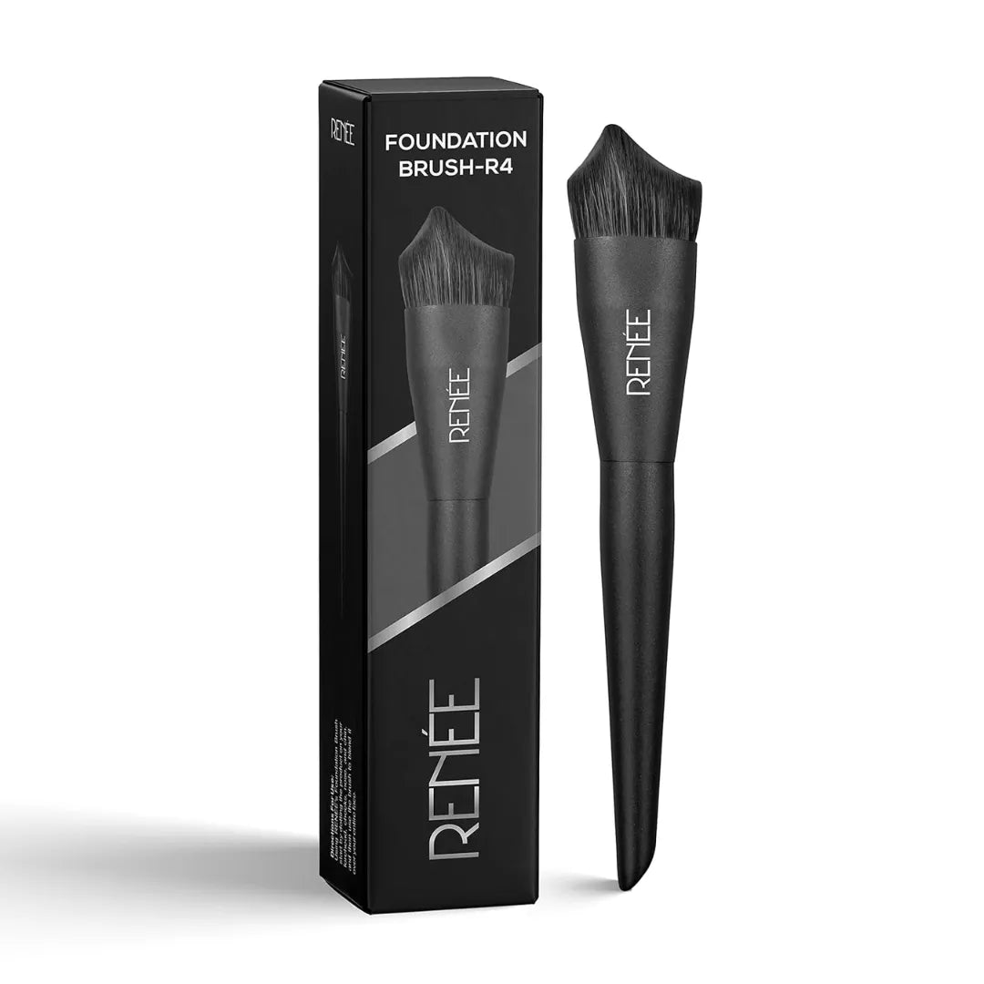 RENEE Professional Makeup Brush with Easy-to-Hold, Ultra Soft Bristles for Precise Application & Perfectly Blended Look, Foundation Brush R4, 1Pc - Black