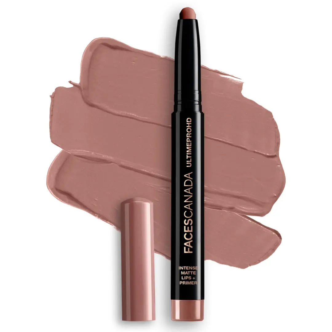 FACES CANADA Ultime Pro HD Intense Matte Lipstick + Prime | 9HR Long Stay | Flawless HD Matte Finish | Intense Color | Lightweight | Smooth Glide | Primer Infused
