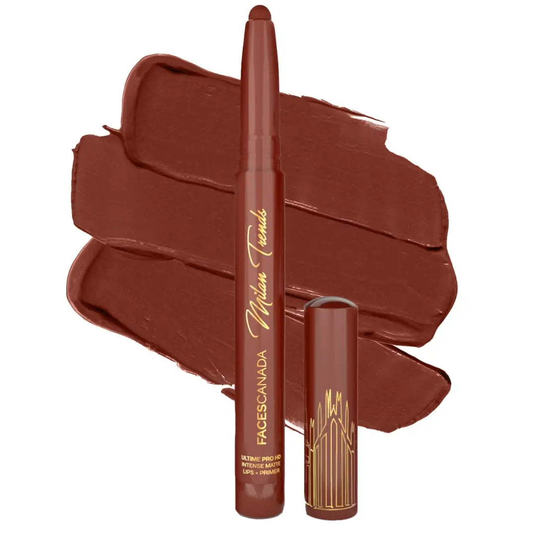 FACES CANADA Ultime Pro HD Intense Matte Lipstick + Prime | 9HR Long Stay | Flawless HD Matte Finish | Intense Color | Lightweight | Smooth Glide | Primer Infused