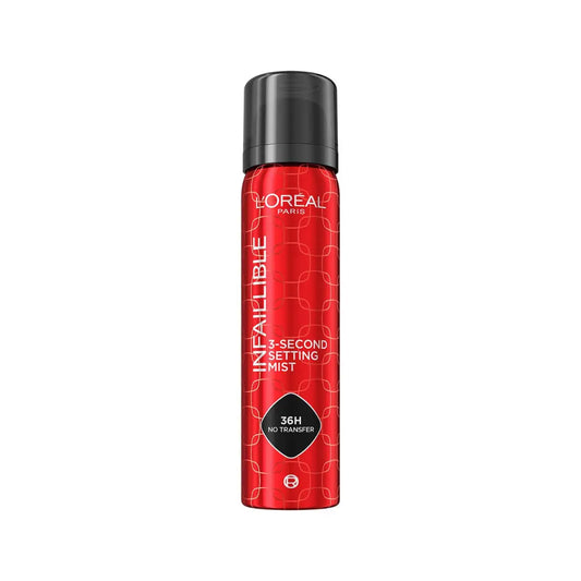 L'Oreal Paris Infaillible 3-Second Setting Mist, Transfer-proof & Waterproof Setting Spray, Quick drying, 75ml