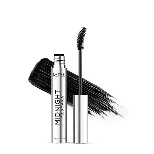 RENEE Midnight Mascara with Unique 360-Degree Wand | Darkest Black | Clump-Free | Long-Lasting Formula | Volumizes | Lengthens | Nourishes | Infused with Vitamin E | 8ml