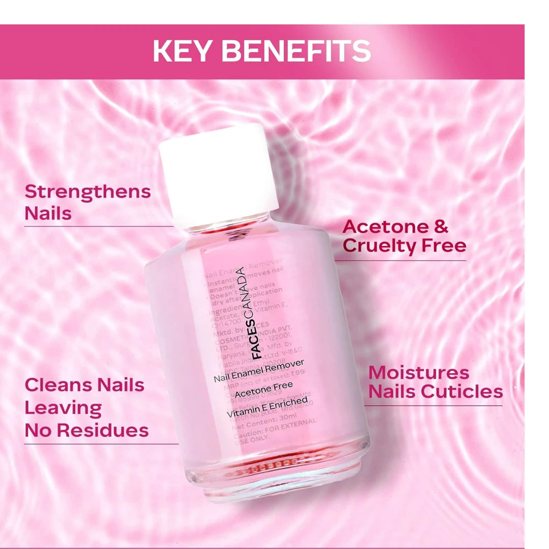 Faces Nail Enamel, Remover 01, 30ml, transparent 01