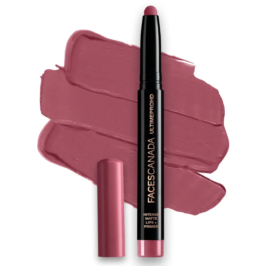 FACES CANADA Ultime Pro HD Intense Matte Lipstick + Prime | 9HR Long Stay | Flawless HD Matte Finish | Intense Color | Lightweight | Smooth Glide | Primer Infused
